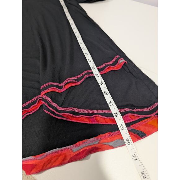 Parsley & Sage Top Womens Medium Black with Red Cowl Neck Art Blouse - Picture 8 of 9